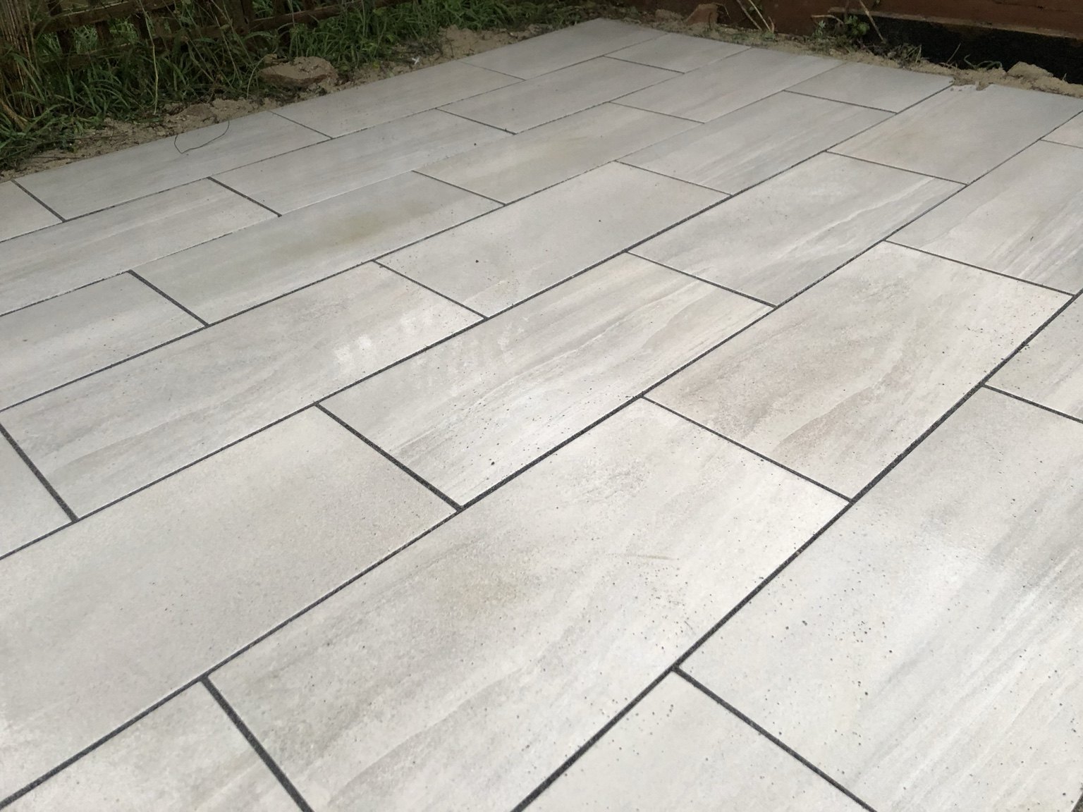 Porcelain Patio Closeup Beige Tiles